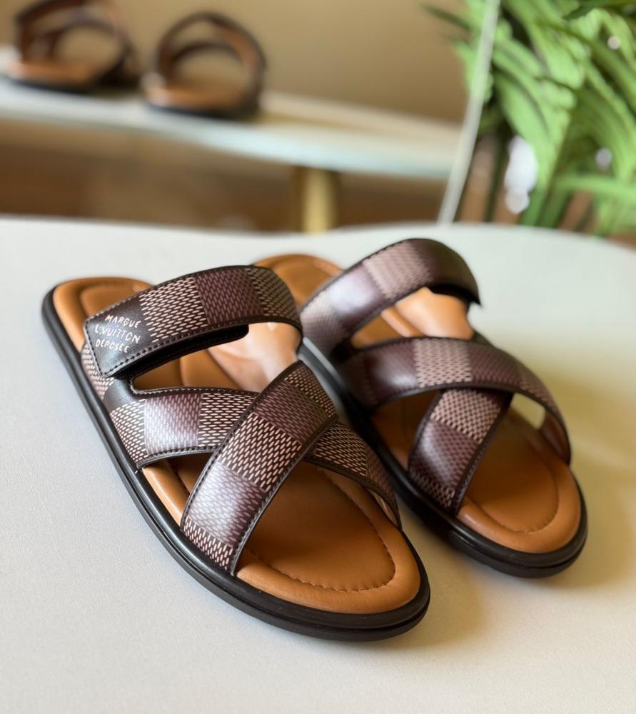 LV Men Cross Strap Sandals