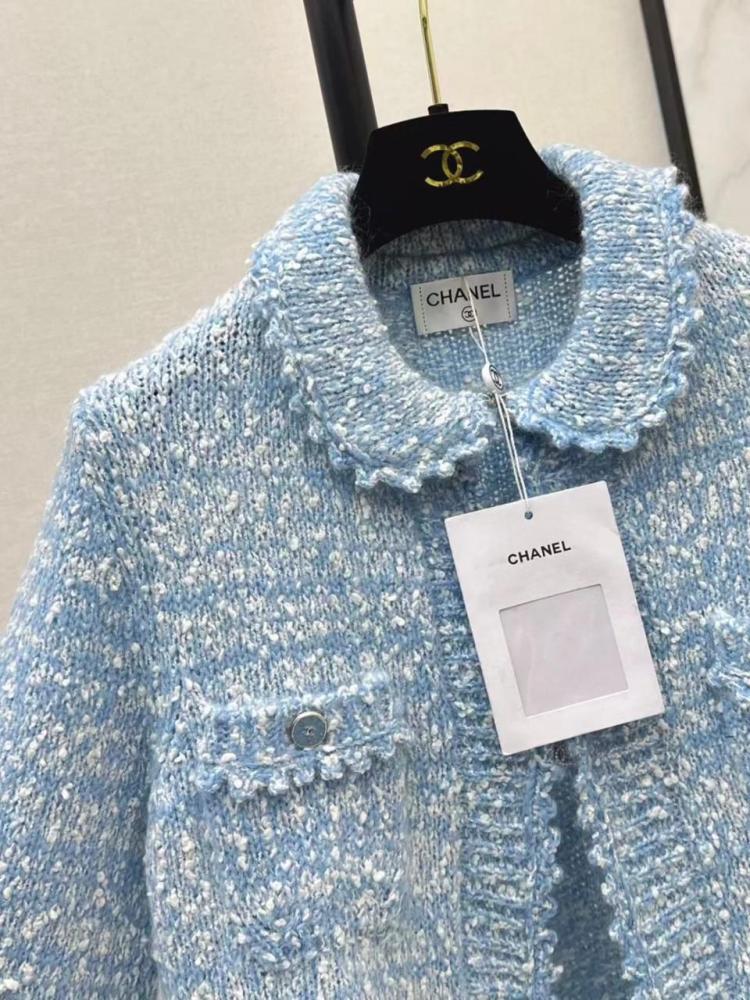 Chanel Blue Tweed Cardigan