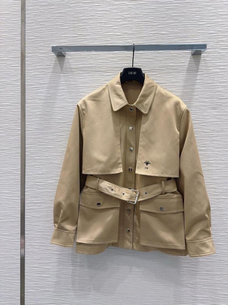 Dior Winter Jacket with Belt - Multi Colors