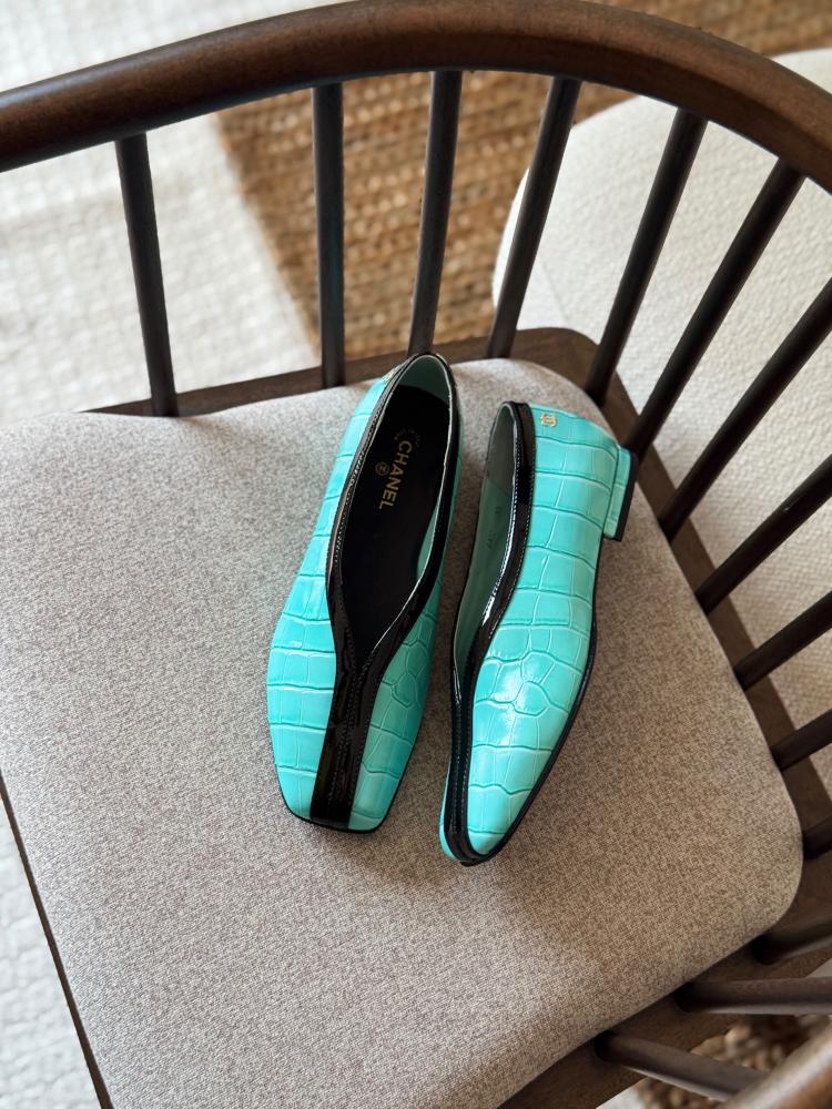 Chanel Croc Patent Ballerina Flat