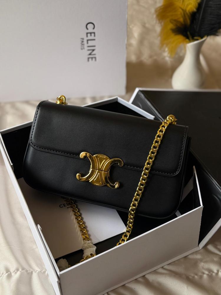 Celine Triomphe - Black Leather Bag
