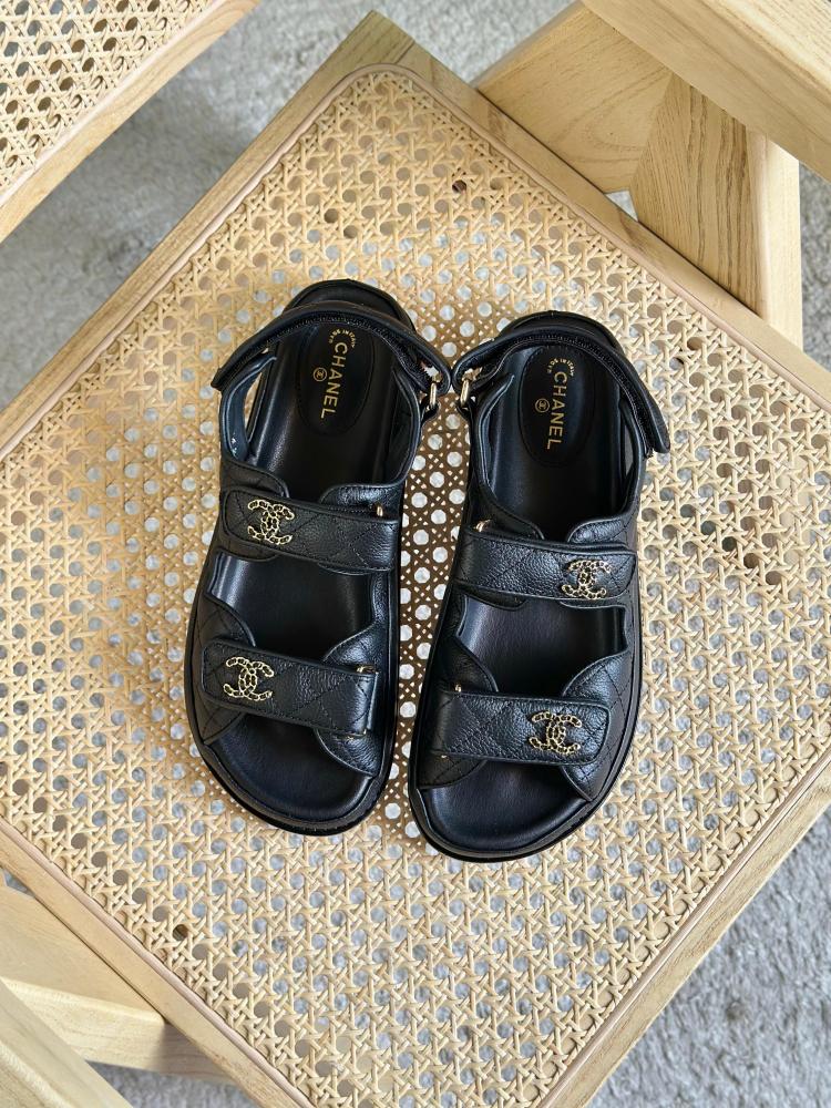 Chanel Quilted Velcro Sandals