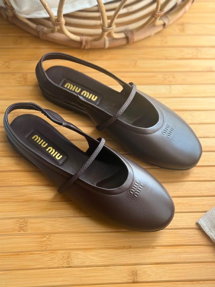 Miu Miu Elastic Slingback Ballet Flat