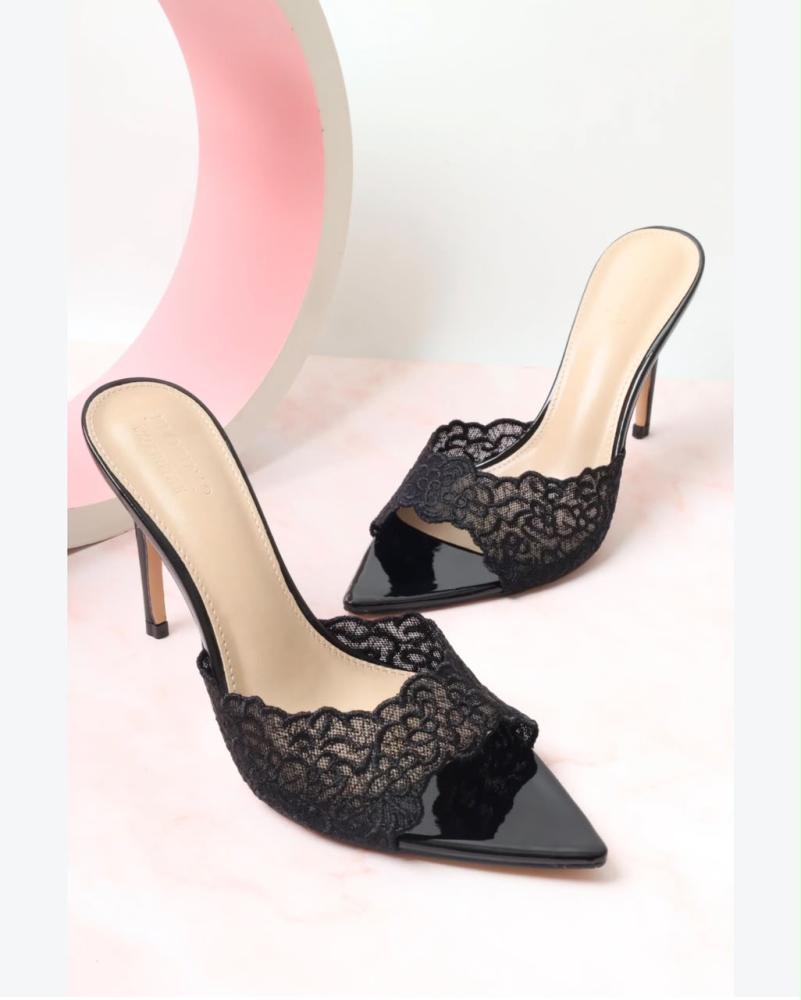 Gianvito Rossi Lace Embroidered Mule
