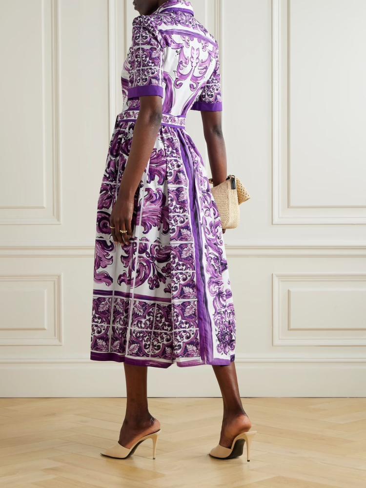 Dolce & Gabbana Baroque Print Shirt Dress