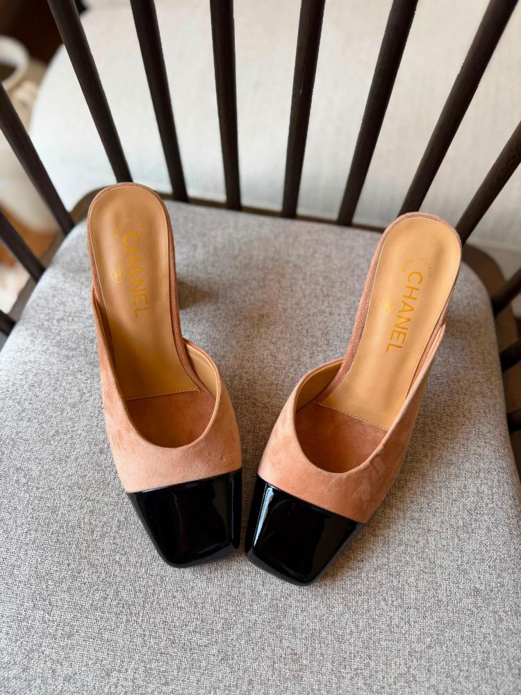 Chanel Cap Toe Mule Block Heel