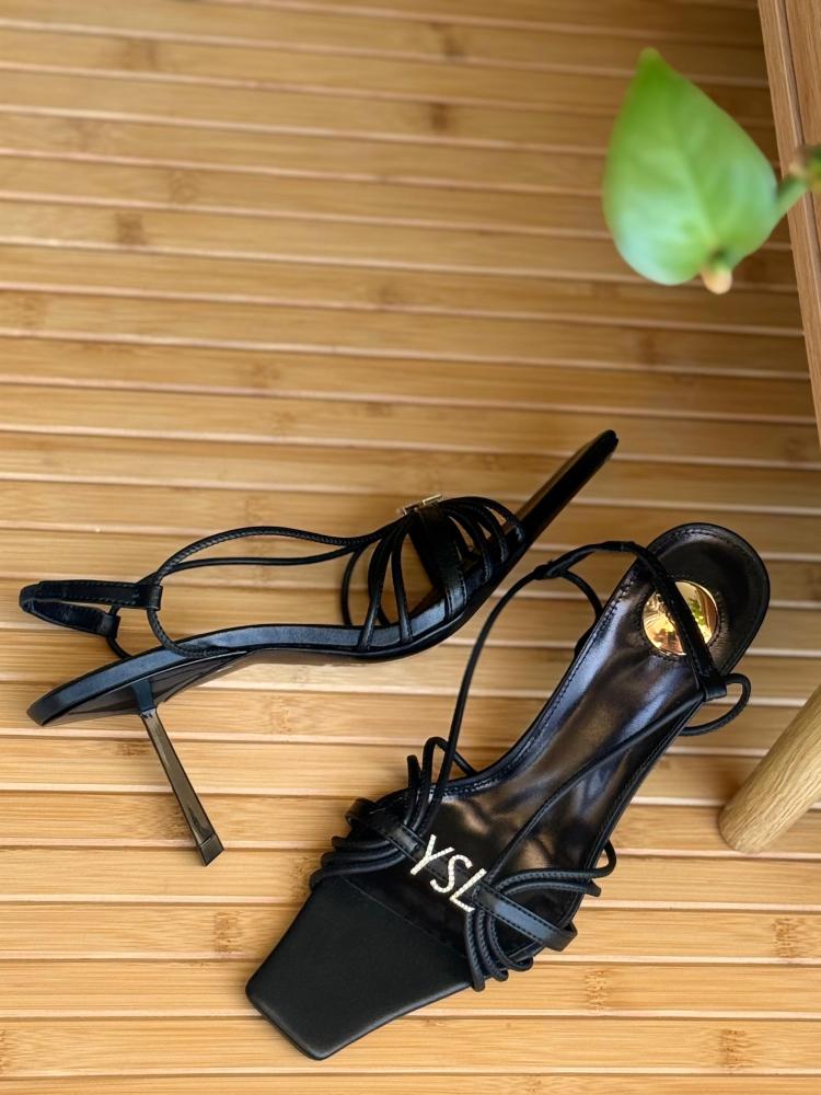 Saint Laurent YSL Strappy Logo Heels