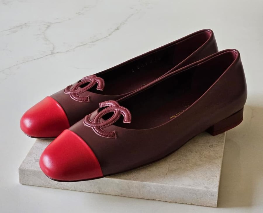 Chanel CC Cap Toe Ballerina Flat