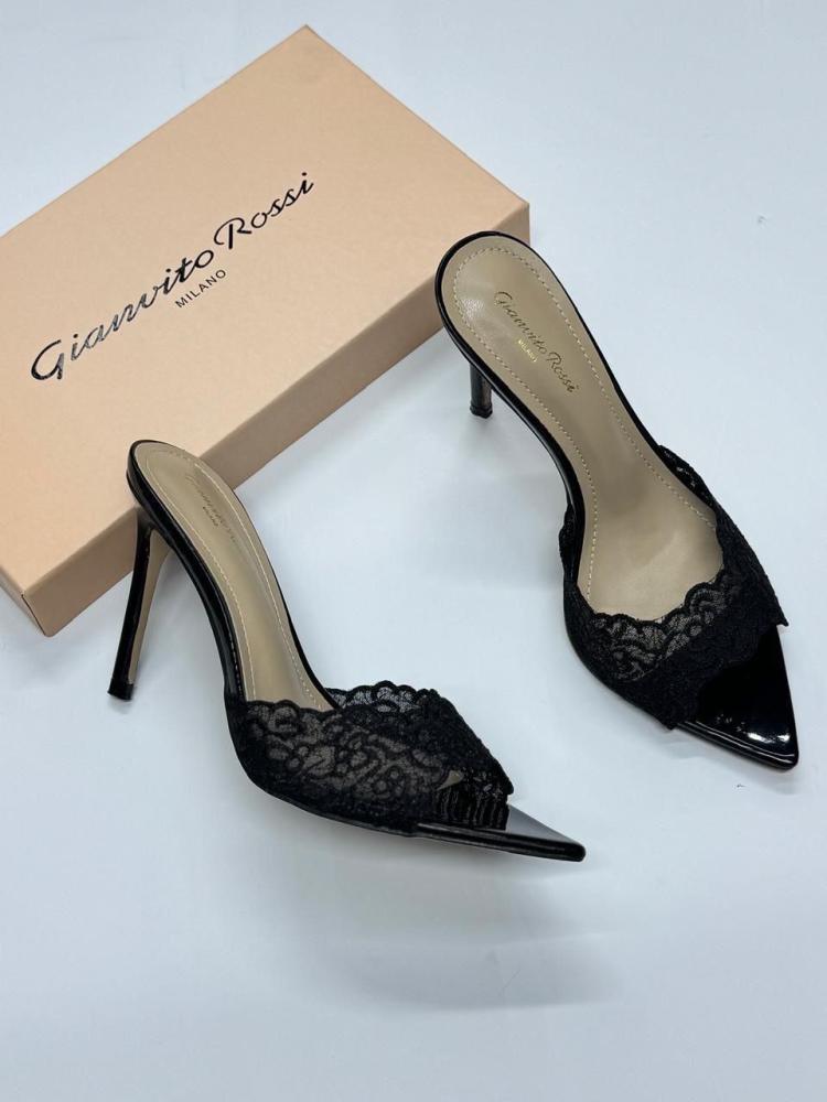 Gianvito Rossi Lace Mule Heels