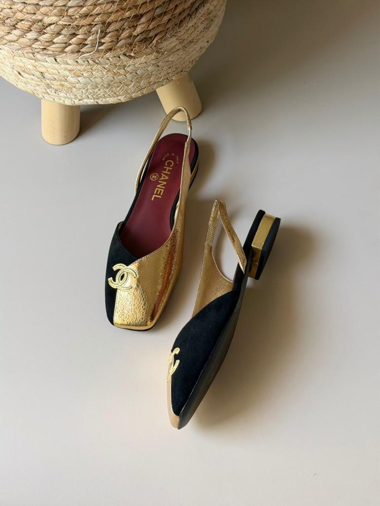 Chanel Slingback Leather Flats