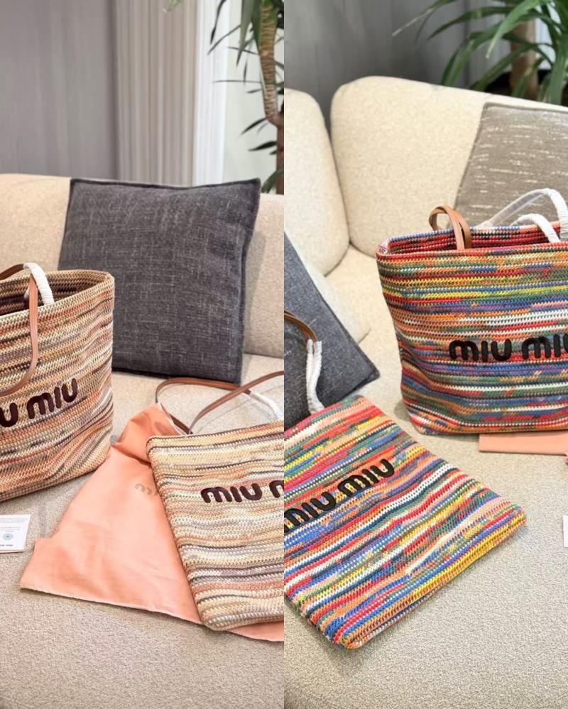 Miu Miu Crochet Stripe Tote Bag