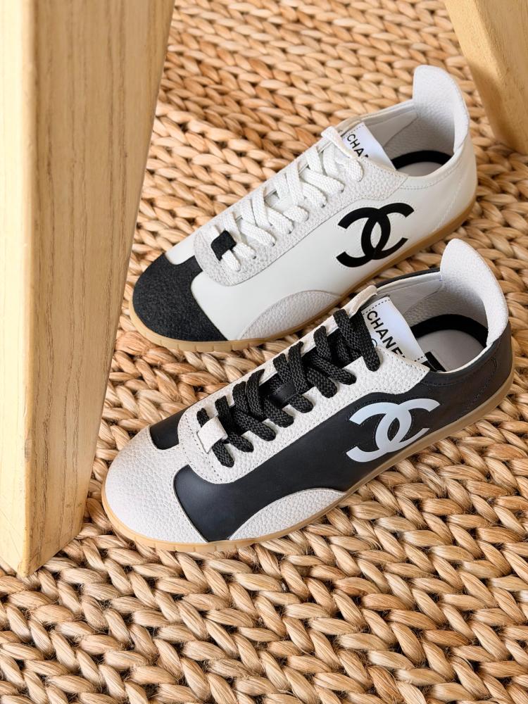 Chanel Two Tone Leather Sneakers