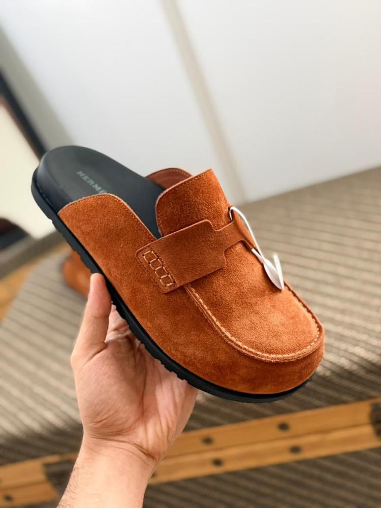 Hermès Men's Suede Mule Loafers