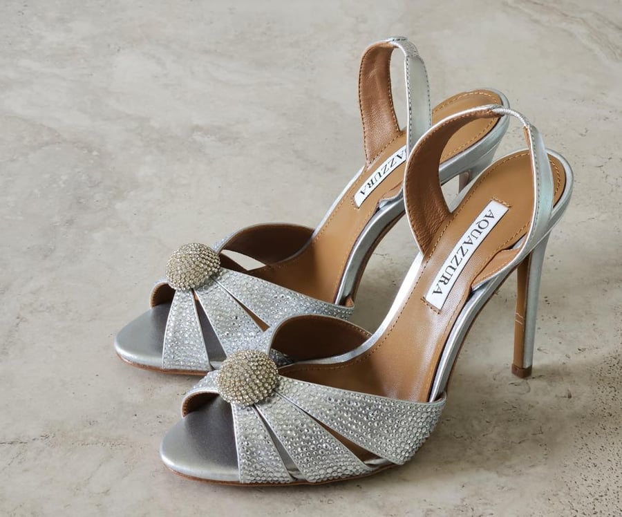 Aquazzura Crystal Knot Sandal Heels