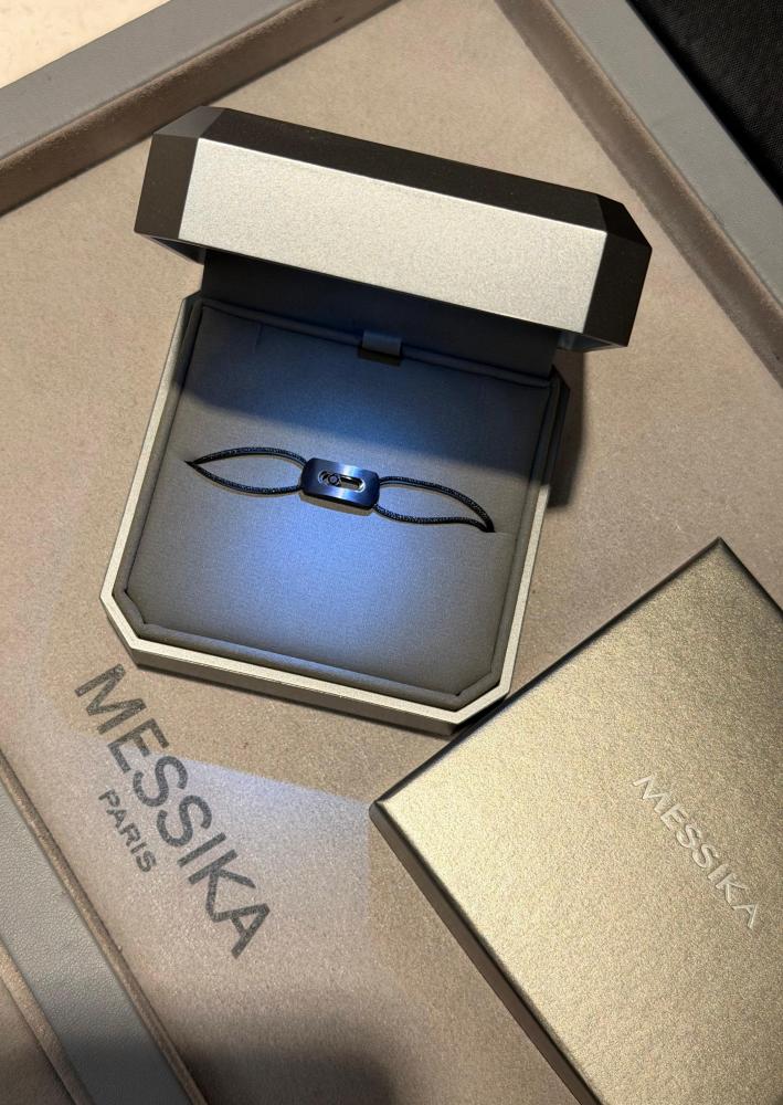 Messika Move Titanium Cord Bracelet With Moving Diamond