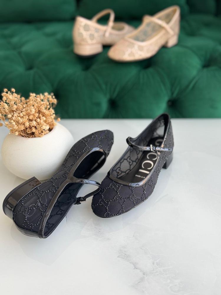 Gucci GG Crystal Mary Jane Ballerina