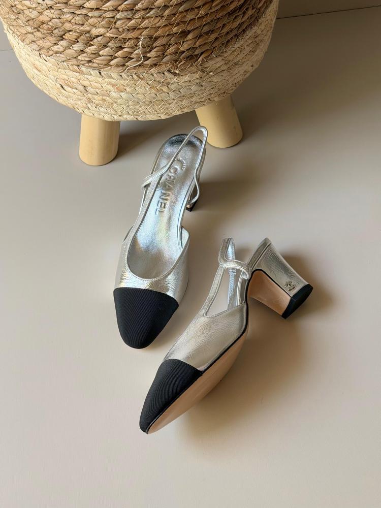 Chanel Pearl Strap High Heel Sandals