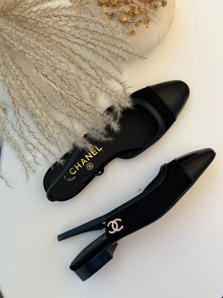 Chanel Cap Toe Slingback Flats