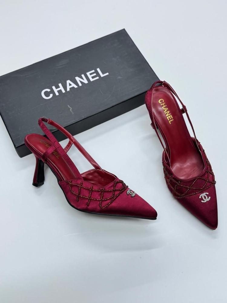 Chanel Embellished Slingback Heels