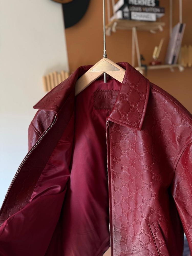 Gucci Embossed Leather Jacket