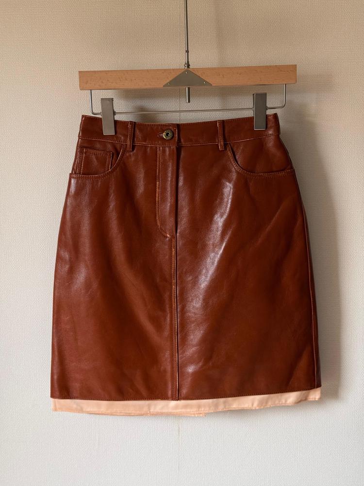 Miu Miu Leather Jacket & Skirt Set