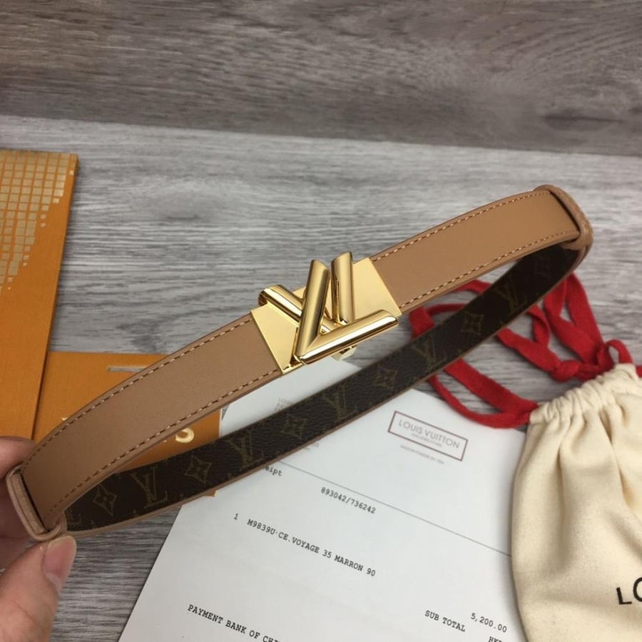 Louis Vuitton Brown Gold Belt