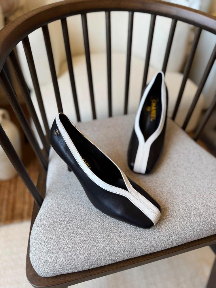 Chanel Elastic Cap Toe Stiletto Pump