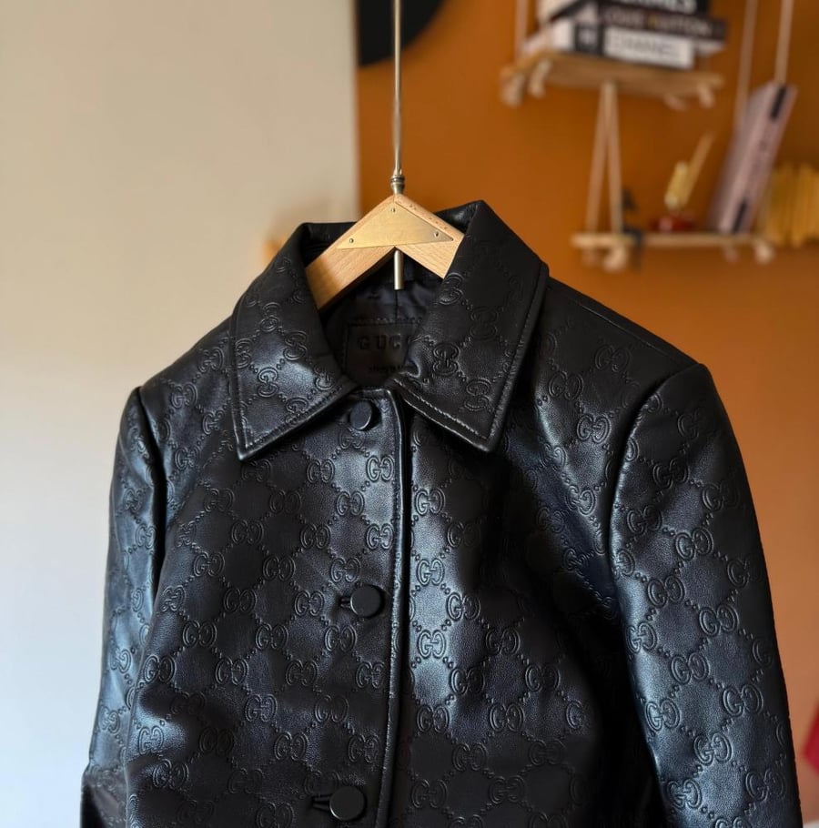 Gucci Embossed Leather Jacket