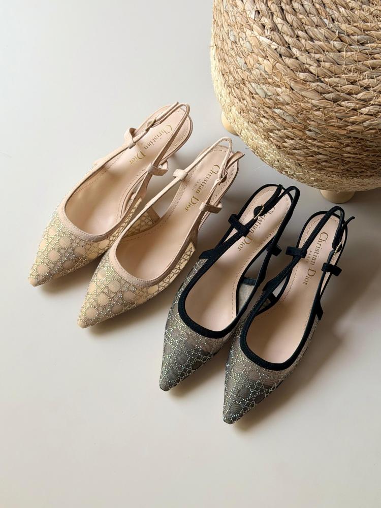 Dior Slingback Mesh Pumps