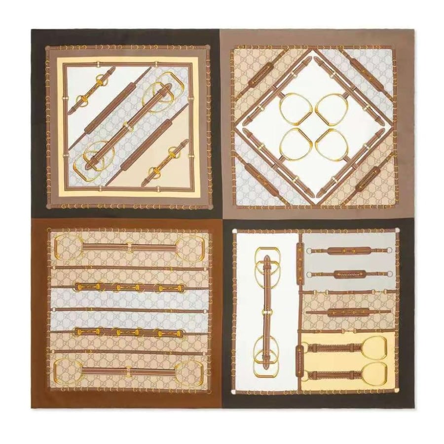 Gucci Equestrian Chain Print Scarf