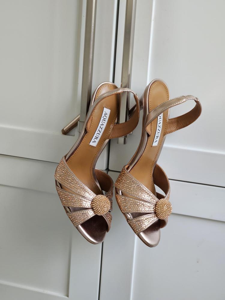 Aquazzura Crystal Knot Sandal Heels