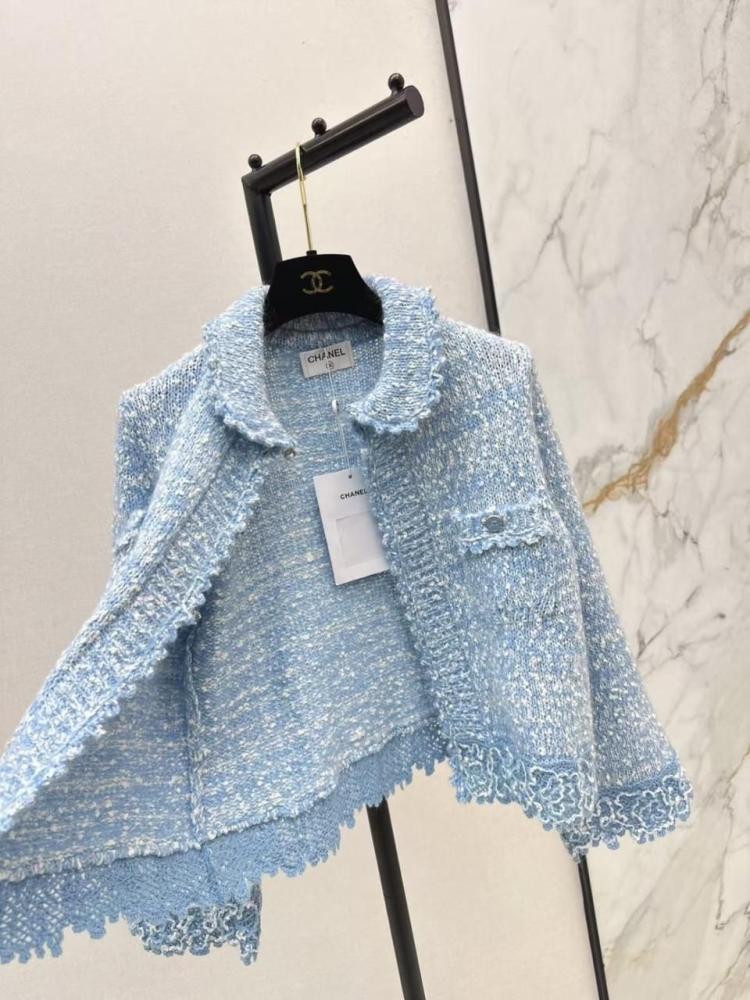 Chanel Blue Tweed Cardigan