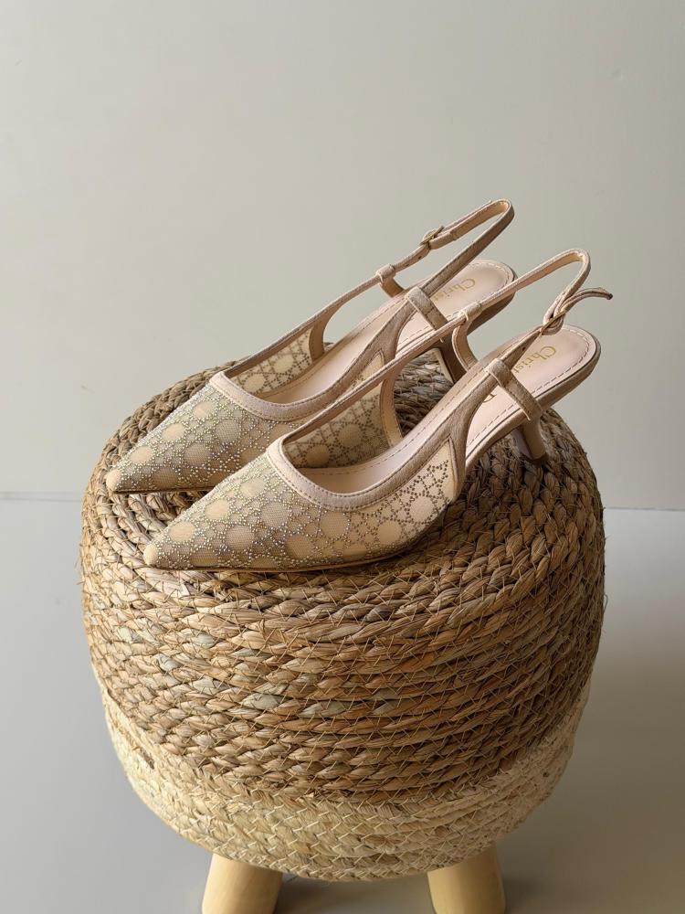 Dior Slingback Mesh Pumps