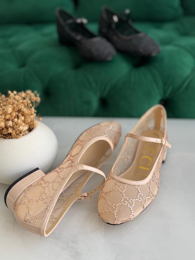 Gucci GG Crystal Mary Jane Ballerina