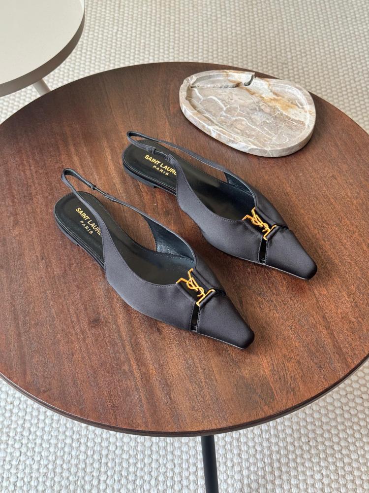 SAINT LAURENT Babylone Slingback Flats