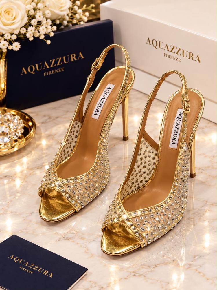 Aquazzura Crystal Pavé Slingback Pump 9cm