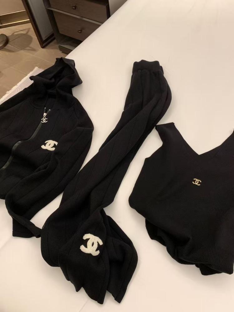 Chanel Black Knit Set