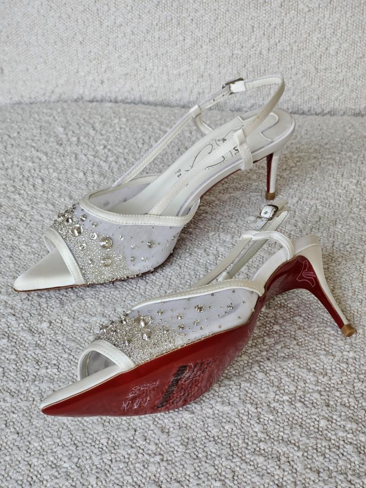 Christian Louboutin Embellished Slingback Heels