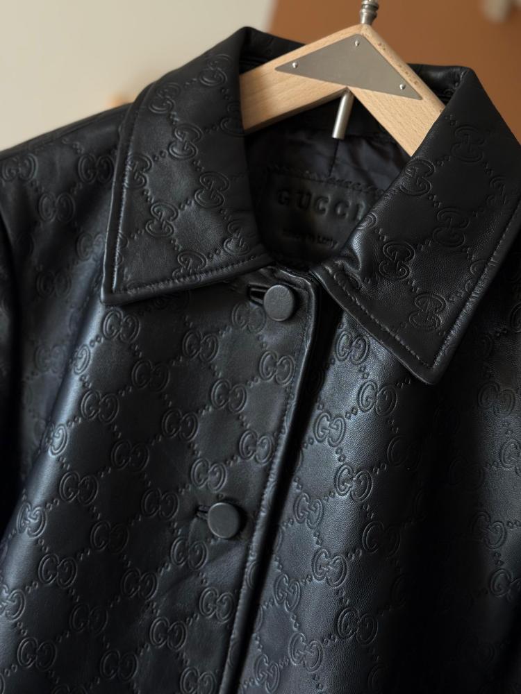 Gucci Embossed Leather Jacket