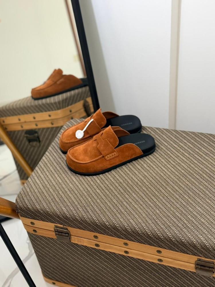 Hermès Men's Suede Mule Loafers