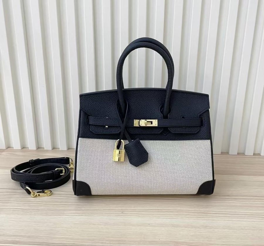 Hermes Birkin 25 Canvas & Leather