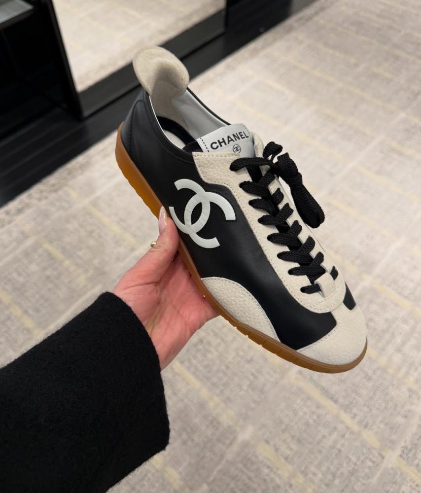 Chanel Two Tone Leather Sneakers