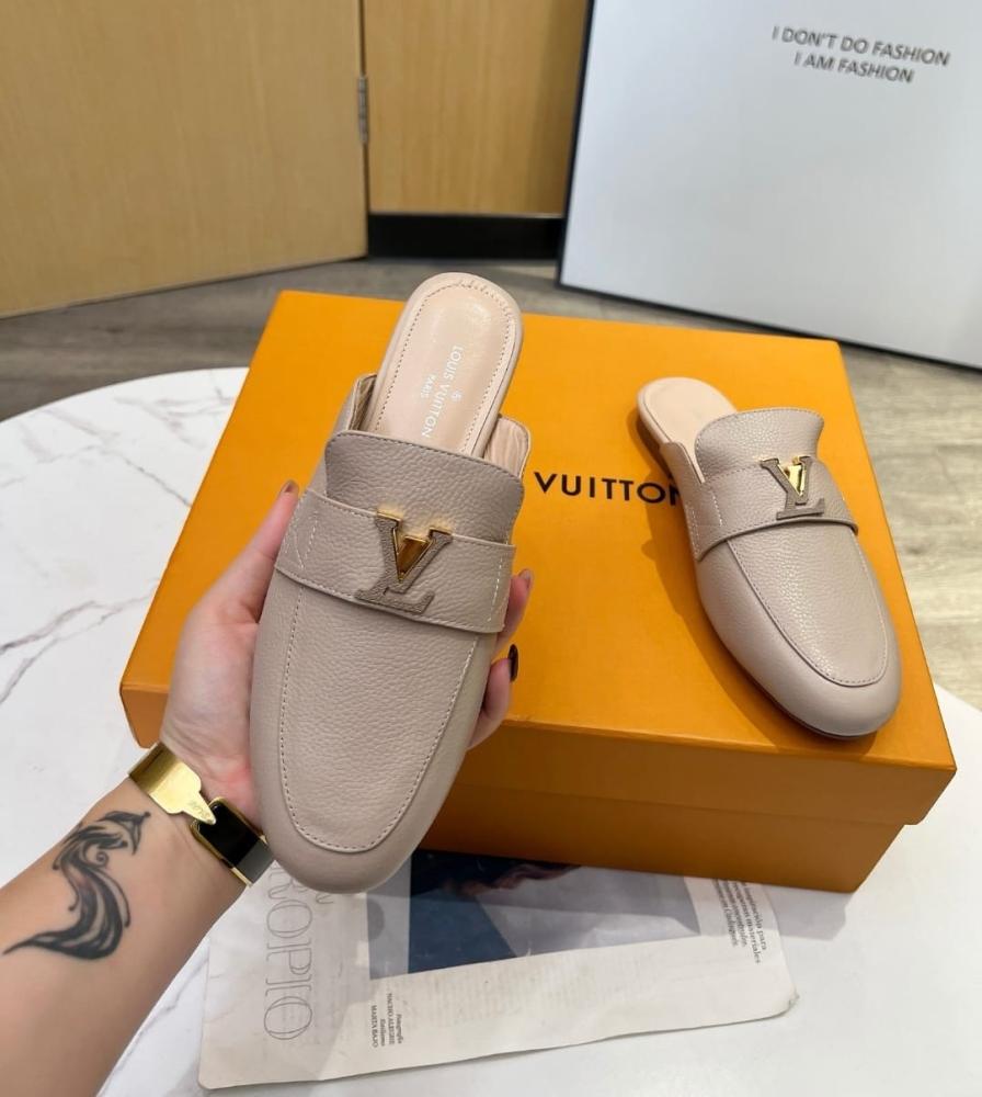LV Capri Open Back Loafer - Beige