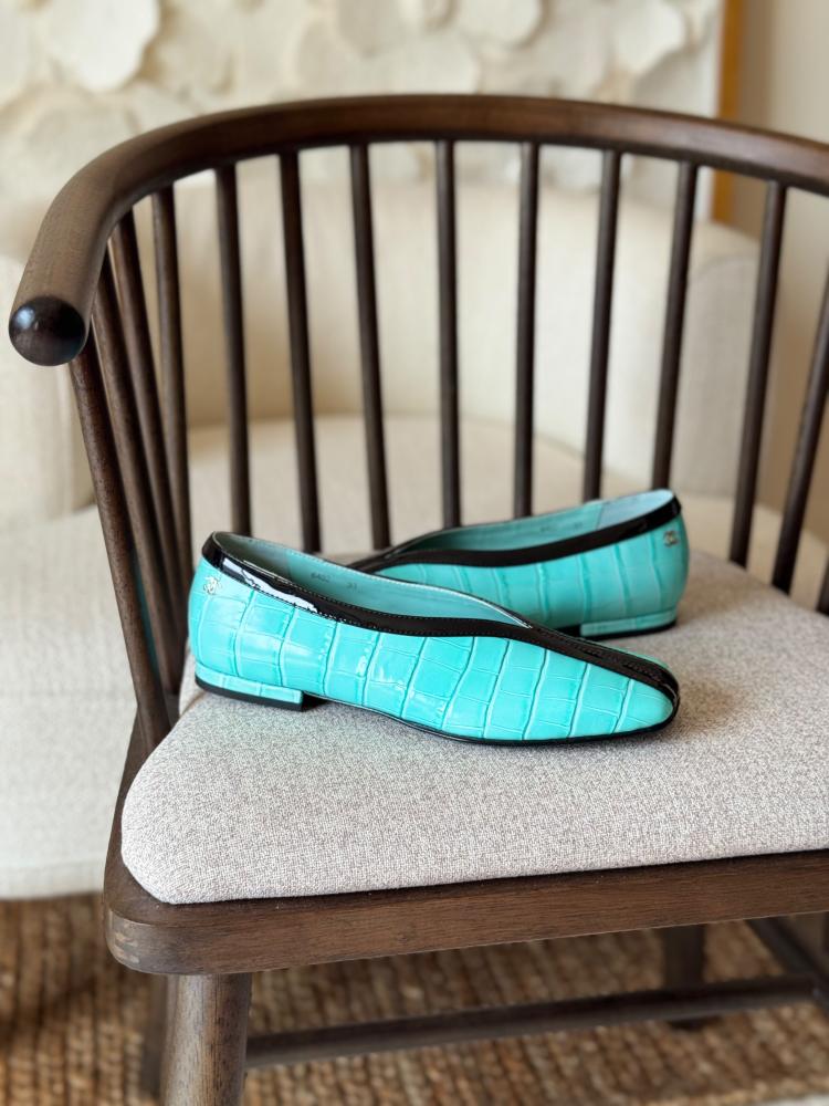 Chanel Croc Patent Ballerina Flat