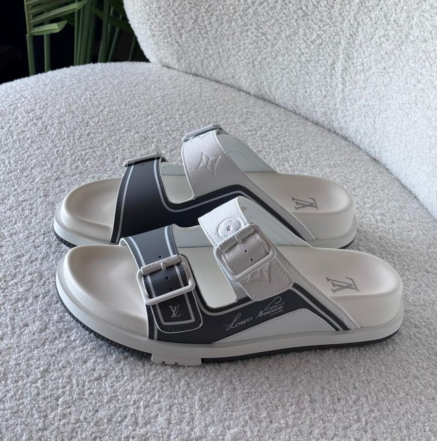 LV Leather Slide Sandals