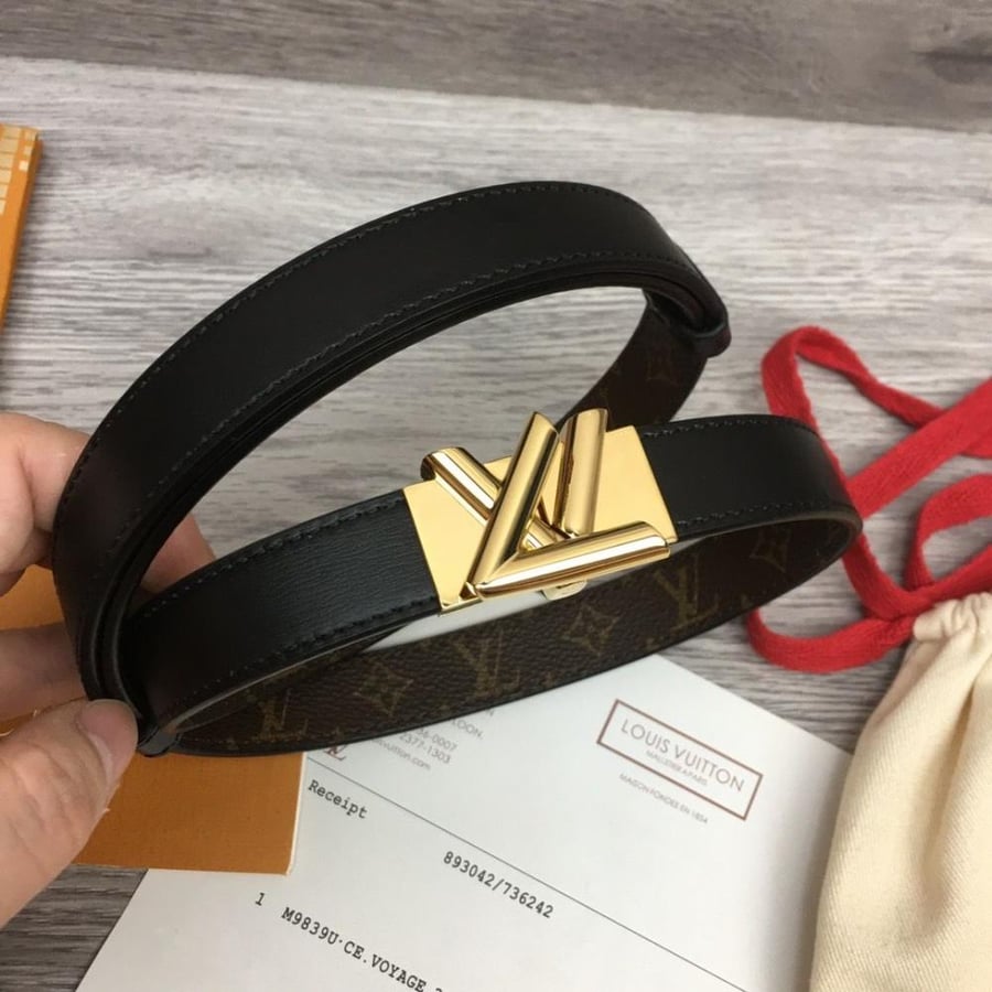 Louis Vuitton Black Gold Belt