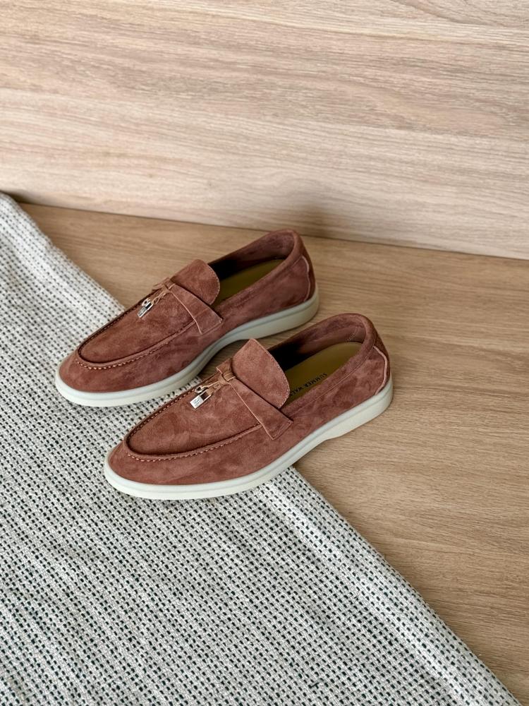 Loro Piana Summer Walk Suede Loafers – Dusty