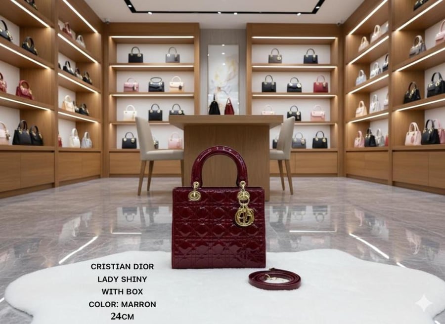 Dior Lady Shiny 24 Top Handle Bag