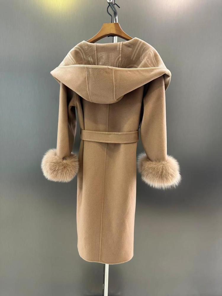 Hermes Winter Coat with Fur Cuffs