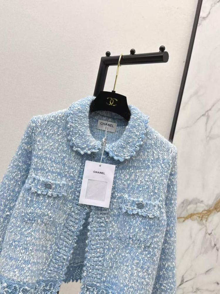 Chanel Blue Tweed Cardigan